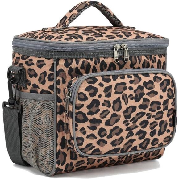Insulated Reusable Lunch Bag Adult Large Lunch Box for Women & Men Zipper Pocket - Picture 1 of 7